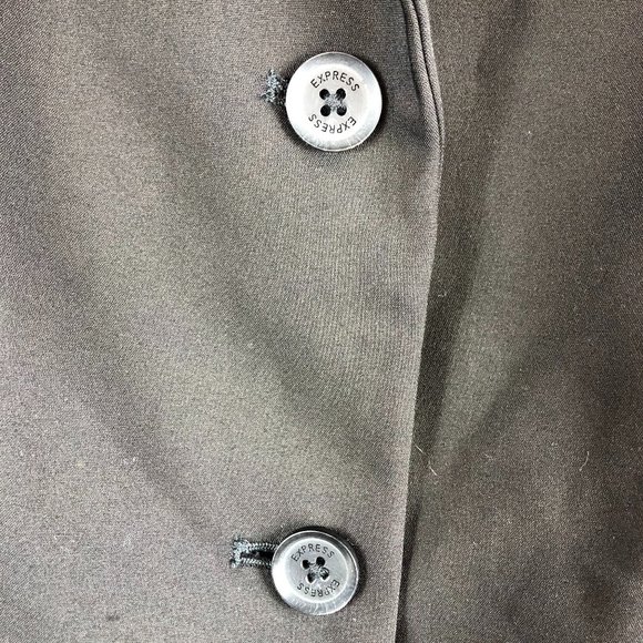 NWT Express Black Cotton Blend Two Button Blazer with Peak Lapels Classic Y2K - Picture 7 of 11